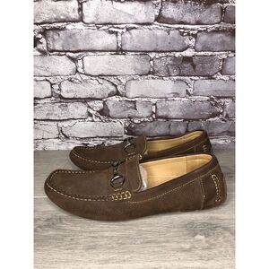 1901 Brown Suede Leather Perforated Horsebit Casual Loafers Men’s Sz 11M US/44EU
